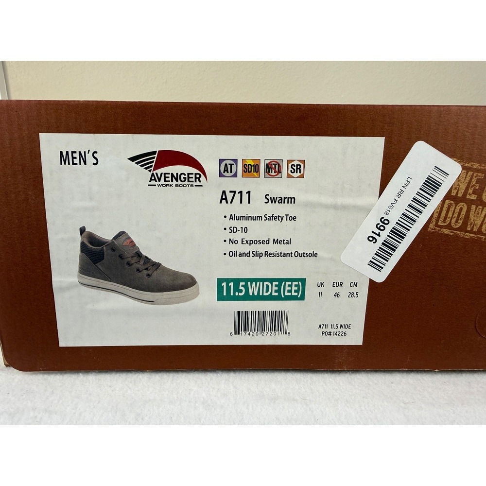 Avenger A711 Swarm Work Boots Mens 11.5 Wide Aluminum Safety Toe SD10 NIB - Picture 3 of 11